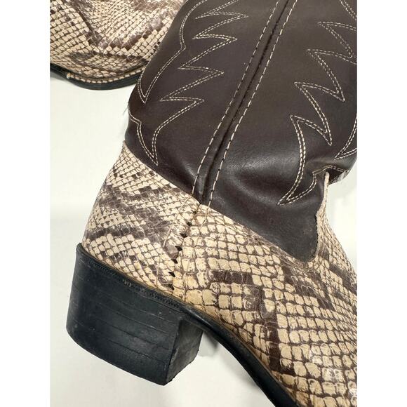 Vintage Bronco 1911 Cowboy Boots Python Snakeskin Western Size 4 - Picture 4 of 5